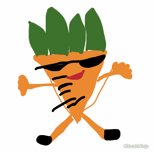 animated GIF of a character shaped like a carrot