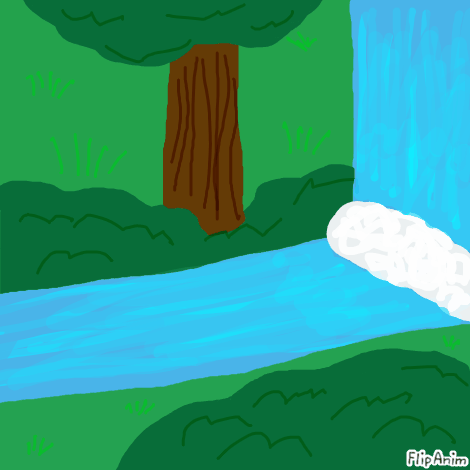 animated gif of an illustrated stream