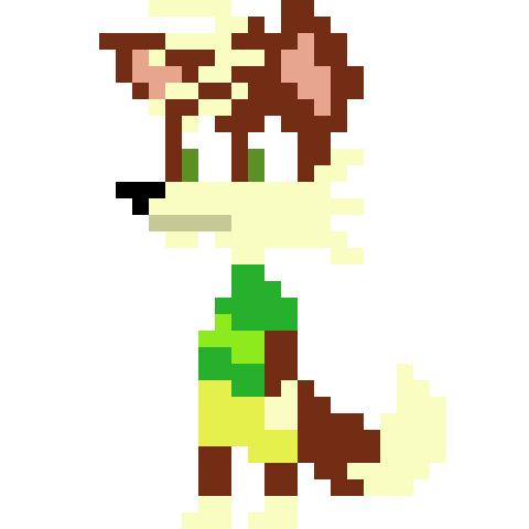 pixel art anthropomorphic fox character